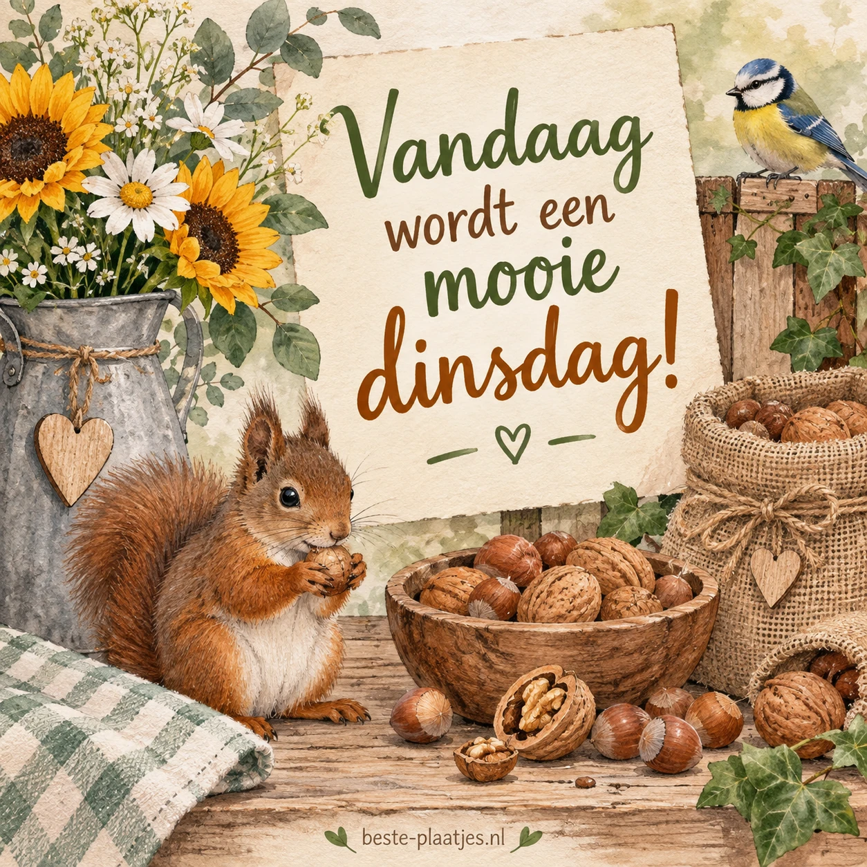 Warme, rustieke sfeer vol noten en touw; een ode aan dagelijkse vreugde.