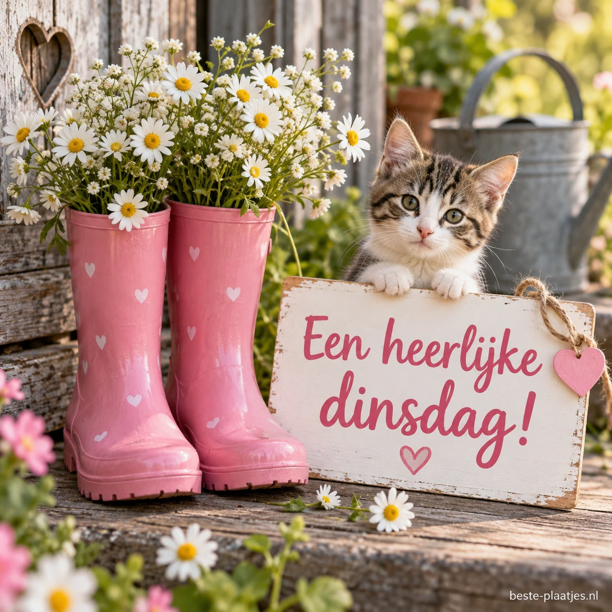 Roze laarsjes gevuld met witte bloemetjes. Roze laarsjes gevuld met witte bloemetjes.