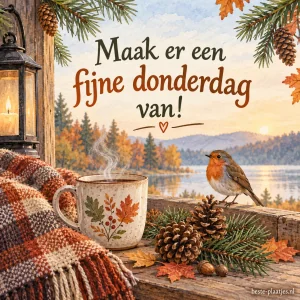 Geniet van deze mooie herfstdag en een prettige donderdag met dennentak en dennenappels.
