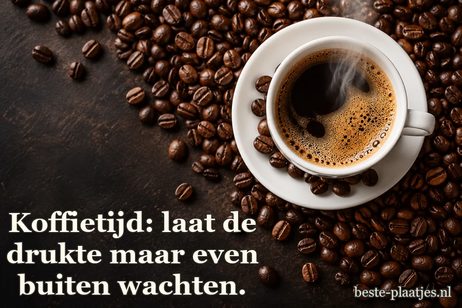 Een wit kopje zwarte koffie staat tussen geroosterde bonen.