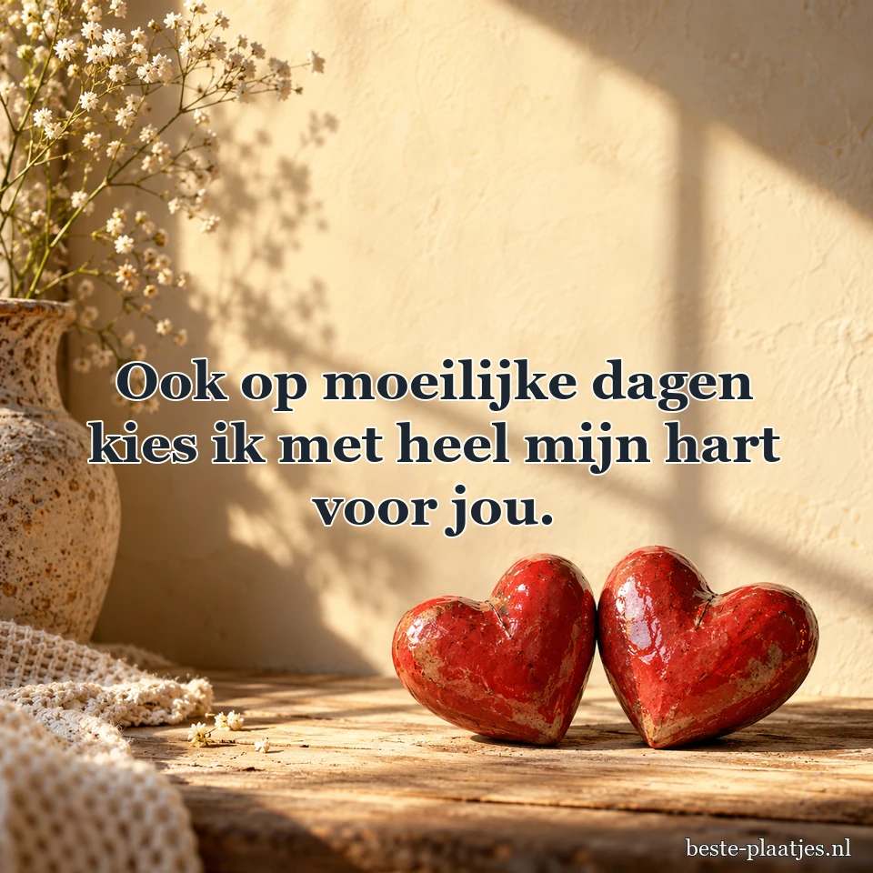 Twee keramische harten liggen in een warme lichtkring.