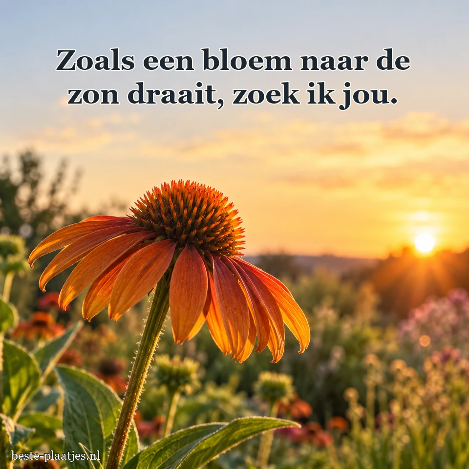 Een roestkleurige zonnehoed bloeit in avondlicht.