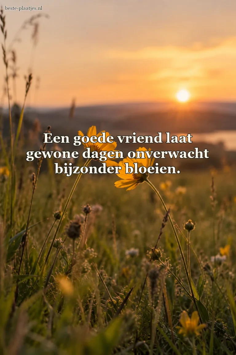 Gele veldbloemen staan in het licht van de ondergaande zon.