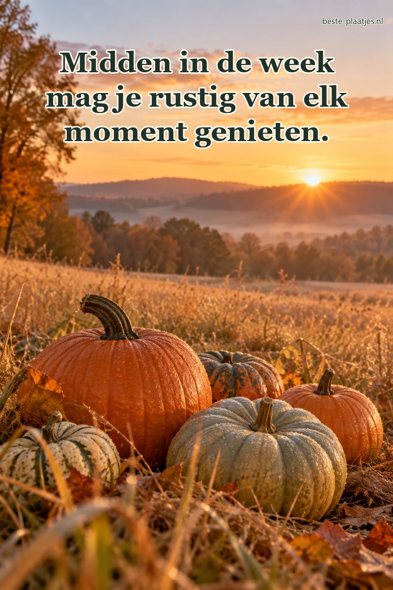 Sierpompoenen liggen in bedauwd gras tijdens een warme zonsopkomst.